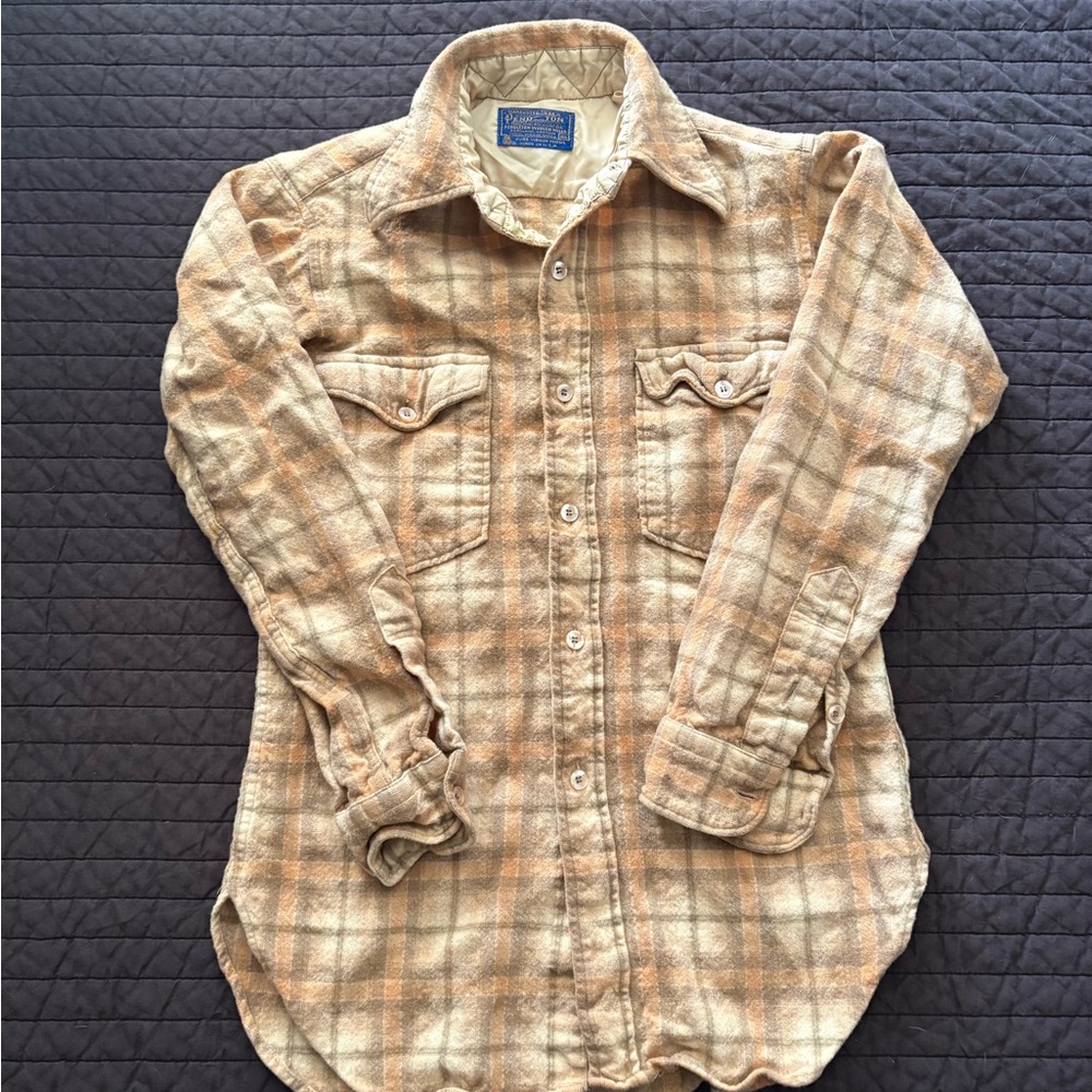 Vintage Pendleton Wool Shirt Jacket Lined 60-70s Made in USA Size S